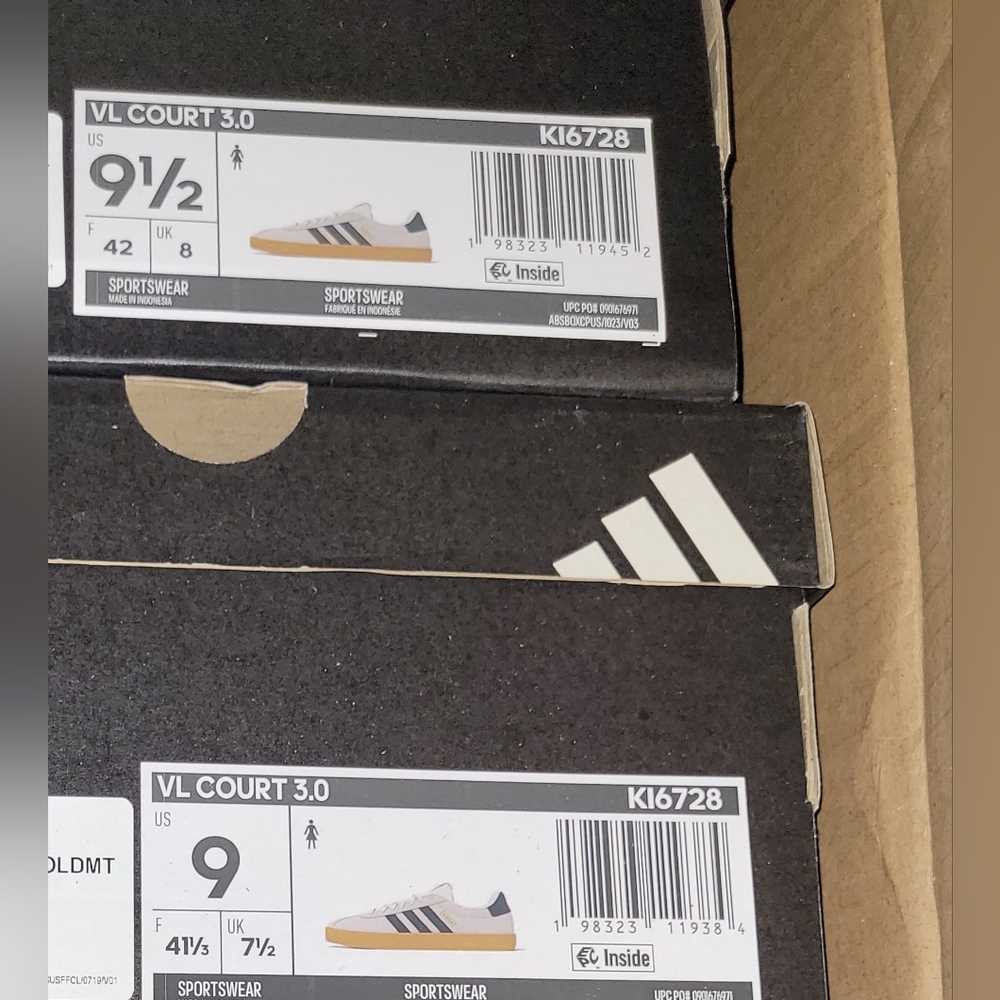 Adidas VL Court 3.0 Womens Shoes Cream White Core Black Gold Metallic NIB Casual - Picture 8 of 13